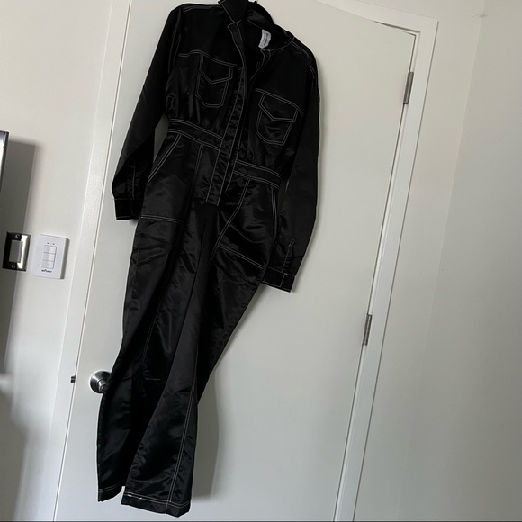 ASOS purchased / Collusion / NWT / satin jumpsuit with contrast stitch / black - Picture 6 of 11